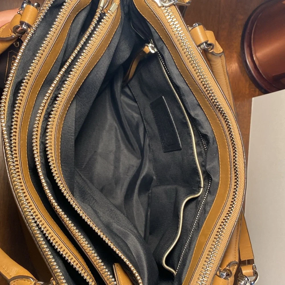 Coach Borough 30348 Tan Camel Leather Satchel Shoulder Bag - Picture 6 of 16